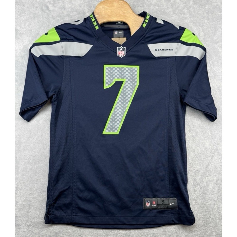 Nike On Field Seattle Seahawks Geno Smith #7 Blue Football Jersey Men's S NWT
